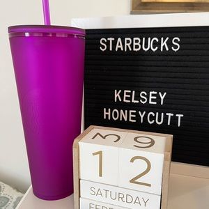 BNWT Venti Purple Soft Touch Starbucks Cold Cup